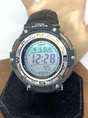 Casio Men's Watch SGW100 Quartz Digital Compass Thermometer Green Nylon 45mm